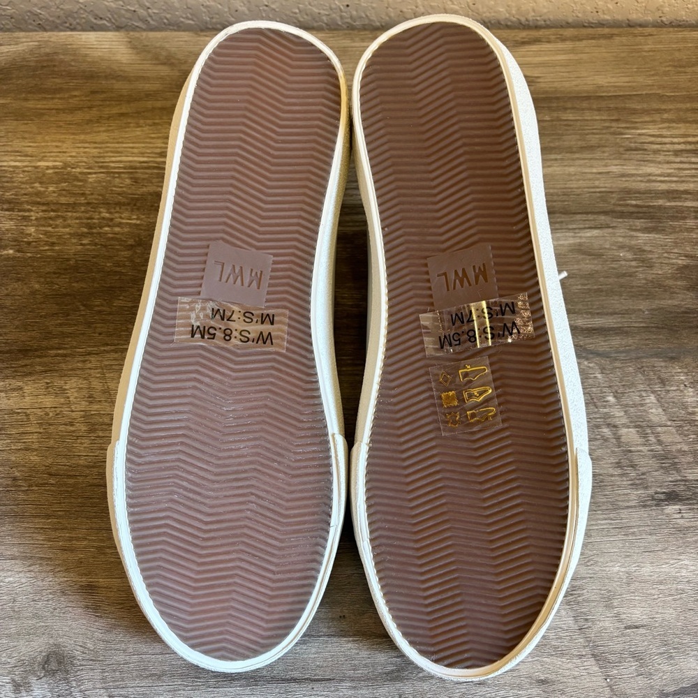NWOB Madewell Sidewalk Low-Top Sneakers in Iridescent Leather - Picture 13 of 14